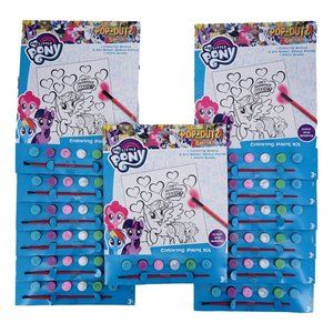 13x My Little Pony Pop Outz Paint Kit Coloring Board Water Based Paint Brush New